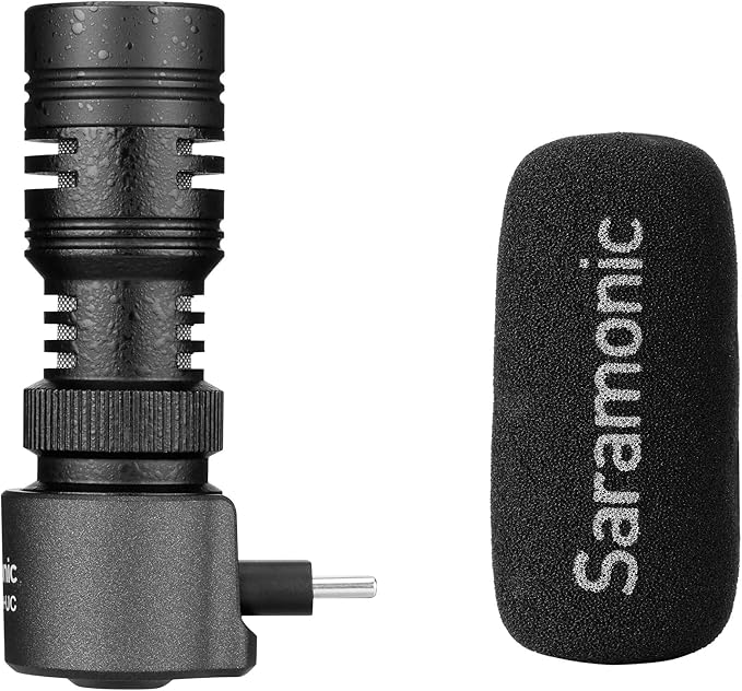 Saramonic SmartMic+UC Device-Mountable Shotgun Microphone with USB-C & Headphone Out for iPhone 15, Android Mobile Devices, New iPad & More by Saramonic