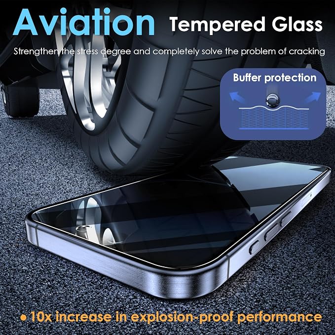YMHML 2 Pack for iPhone 15 Pro/iPhone 16 / iPhone 15 Privacy Screen Protector Tempered Glass, Anti Spy Case Friendly Private Film Accessories - Image 3