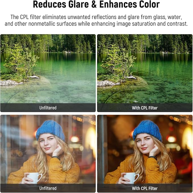 NEEWER 67mm Magnetic CPL Filter, Circular Polarizing Filter with Cold Shoe Phone Camera Lens Clip, Photography Accessories Compatible with iPhone 17 16 Android Samsung Galaxy S25 Ultra - Image 3