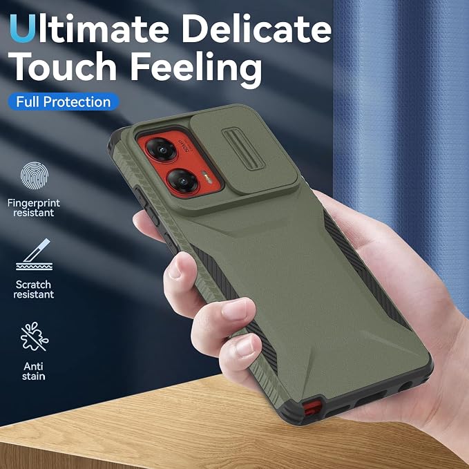 for Motorola G Stylus 5G 2024 Case with 1 HD Screen Protector & Slide Camera Cover[Military-Grade]Phone Case Heavy Duty Rugged Shockproof Protective Cover for Moto G Stylus 5G 2024(Pine Green) - Image 6