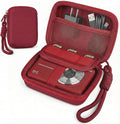Digital Camera Case for CAMKORY/KODAK PIXPRO FZ45/FZ55/Canon IXUS 285 HS/AbergBest/Sony DSCW800/DSCW830 - Small Travel Compact Camera Holder with Mesh Pocket for SD Card & Accessories (Wine Red) by Roseliya