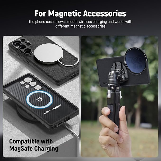 NEEWER S25 Ultra Case, Protective Faux Leather Phone Case with 17mm Lens Mounts & 67mm Filter Adapter for Video Recording, Compatible with Samsung Galaxy S25 Ultra MagSafe Charging, PA092 - Image 4