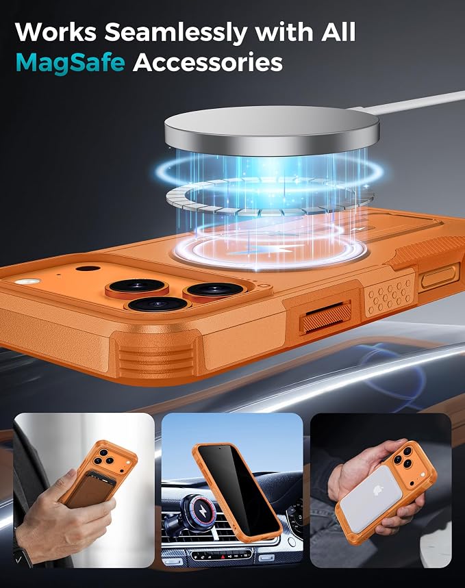 Goton 3 in 1 for iPhone 17 Pro Max Case with Privacy Screen Protector | Glass Camera Lens Protector,Compatible for MagSafe,Invisible Kickstand, Shockproof Phone Cover for iPhone 17 Promax - Image 6
