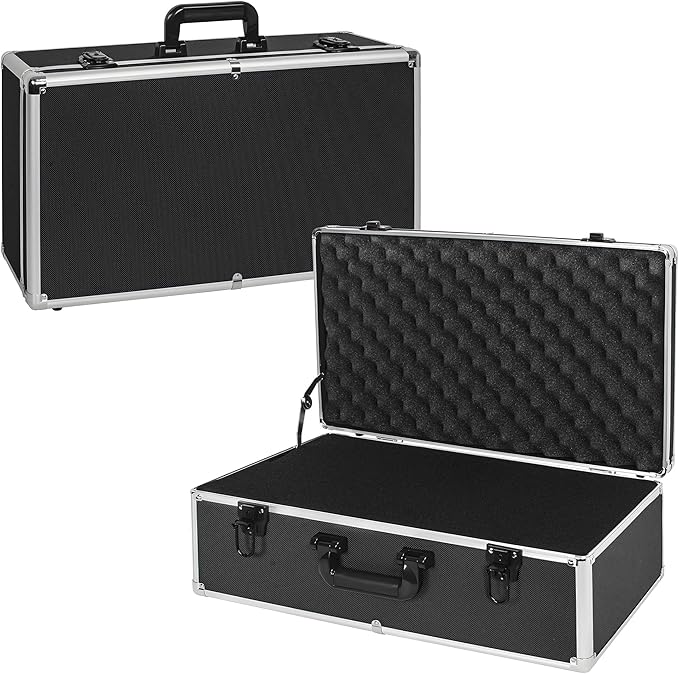 22 Inch Hard Carrying Case | Ideal for Wireless Mic System Storage & Camera Gear Transportation with Customizable Pre-Diced DIY Foam, Black - Image 4