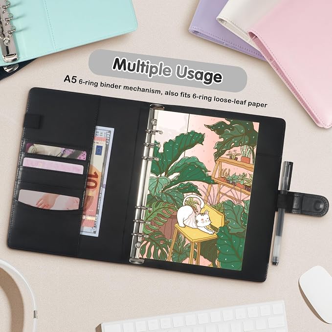 A5 Kpop Photocard Binder with 30 Pack 4-Pocket Card Pages, 6 Ring A5 Binder Card Collector Album with 240 Card Slots,PU Leather Binder Cover with Magnetic Buckle Closure for Organizing Trading Card - Image 7