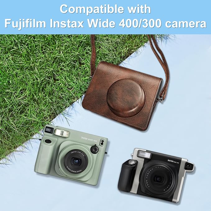 FINTIE Protective Case for Fujifilm Instax Wide 400 Instant Camera, Vintage Brown - Image 4