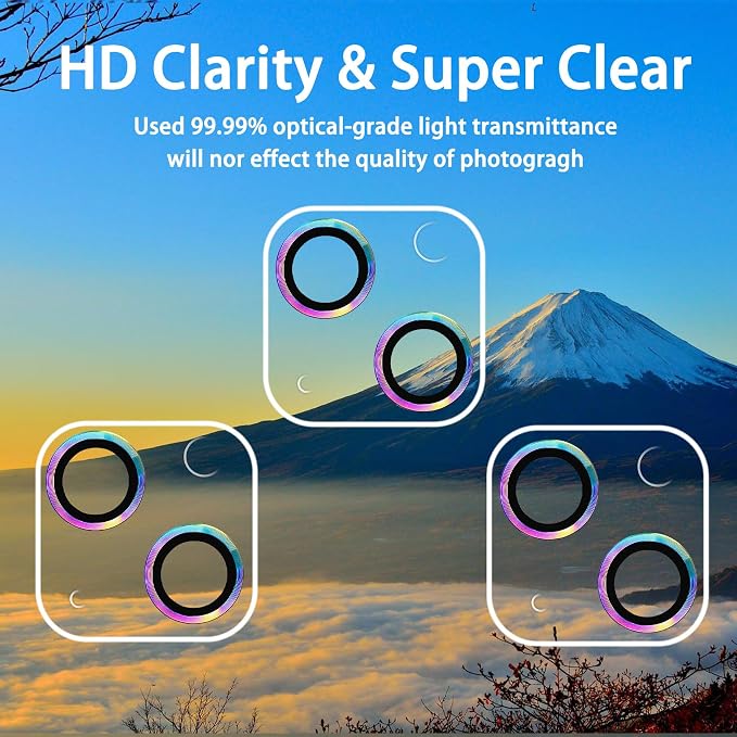 Dengduoduo 3 Pack Tempered Glass Camera Lens Protector for iPhone 14 6.1" & iPhone 14 Plus 6.7", Ultra HD, 9H Hardness, Anti-Scratch, Case Friendly, Easy to Install [No Affect on Night Shots] - Image 3