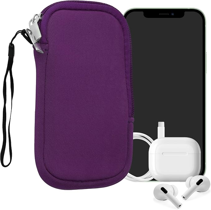 kwmobile Universal Phone Pouch Size L - 6.5" - Neoprene Smartphone Pouch with Zip - Water-Repellent Mobile Phone Case - Sleeve in Violet by kwmobile