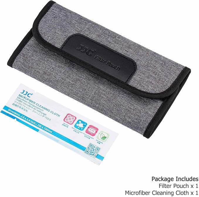 4-Pocket Lens Filter Pouch Case for Circular Filter Up to 82mm, Dustproof Lens Filter Wallet with Padded Elastic Interior for ND UV CPL Filter | Padded Folding Filter Bag, Hoop & Loop Closure, Durable Polyester Material, Handy Size 8.3x4.1x1.0", Compac... - Image 8