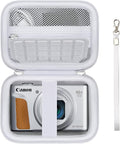 Carrying Case for Canon PowerShot SX740 HS, SX730 HS Camera, White | SX720 HS, SX620 HS, G7 X Mark III, G7 X Mark II Digital Camera, Storage Holder Travel Bag with Mesh Pocket for Battery Pack by Supmay