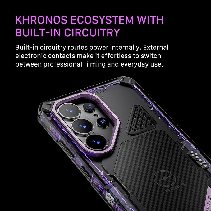 Tilta Khronos Ultimate Kit Compatible with Galaxy S26 Ultra | Smartphone Cage with Focus PD Handle | Cooling System V2 | USB-C Hub | ARCA Plate | 58mm ND Filter | Circular Wooden Handle | Space Gray - Image 2