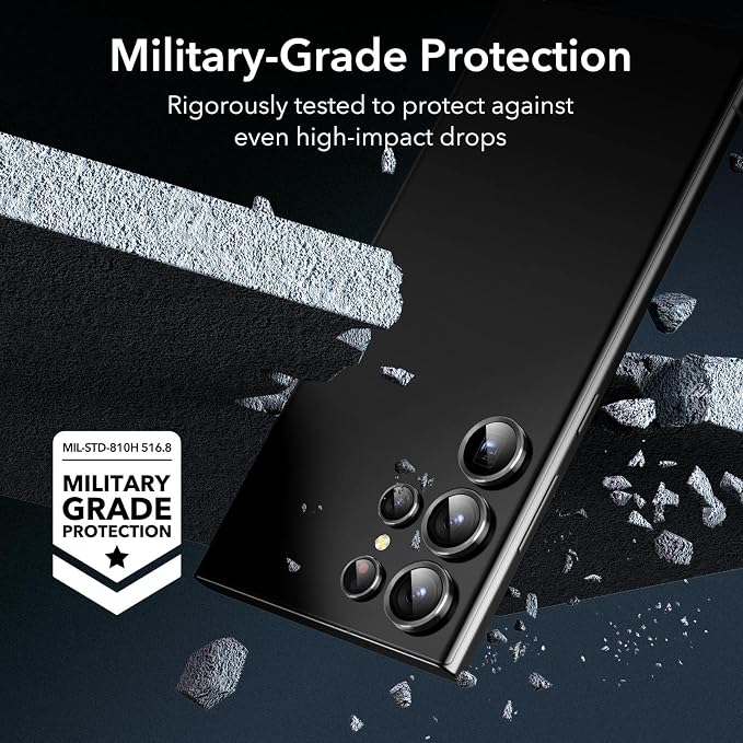 ESR for Samsung Galaxy S23 Ultra Camera Lens Protector, 1 Pack, Black | Individual Camera Cover, 9H Tempered Glass, Original Camera Clarity, Scratch-Resistant, Case Friendly - Image 3