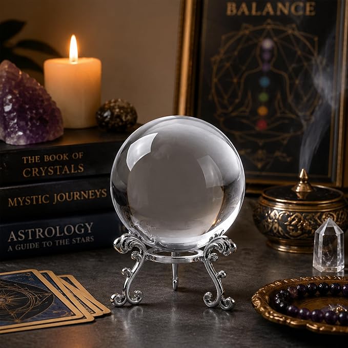 ZEERSHEE 3.1in Crystal Ball with Stand, Photography Prop for Decor | Premium K9 crystal Polished for exceptional clarity Includes display stand and gift box Ready to display - Image 5