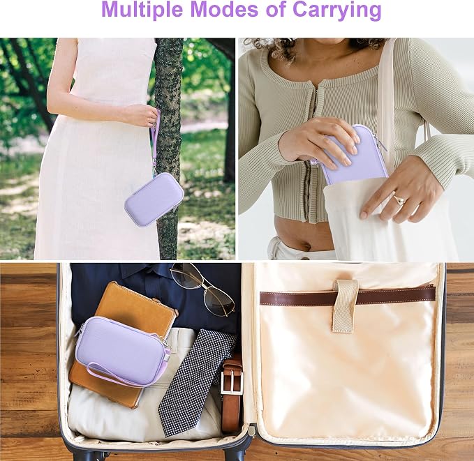 Canboc Camera Case for Canon PowerShot G7 X Mark III/ G7X Mark II, Purple | For SX740/ SX730/ G7X3 Carrying Camera Bag, Zipper Mesh Pocket fits USB Cable, Batteries - Image 3