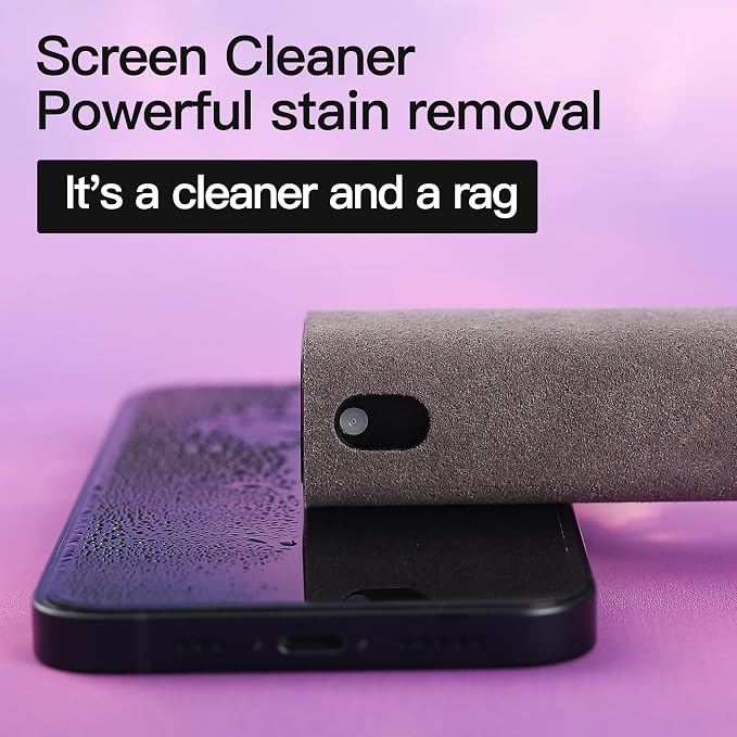 CUIUD Touchscreen Screen Cleaner Kit 2 Pcs, Phone, Tablet and Car Screen Cleaner, Two in One Spray and Microfiber Cloth(Grey&Pink) - Image 5