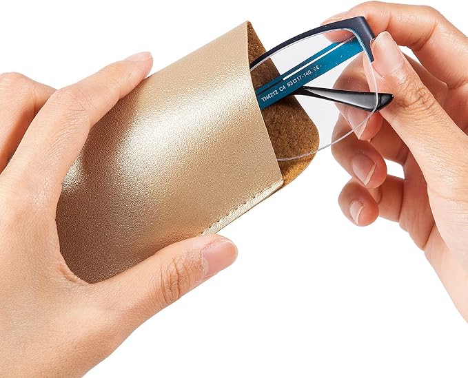 TRIUMPH VISION 3 Pack Reading Glasses Pouch Soft Case Eyeglass Sleeve Slim | Alternative to Bulky Case in bag, Lightweight Lined Padded Protect Optical lens Slip in, Cute Pattern Portable for Daily Use - Image 4