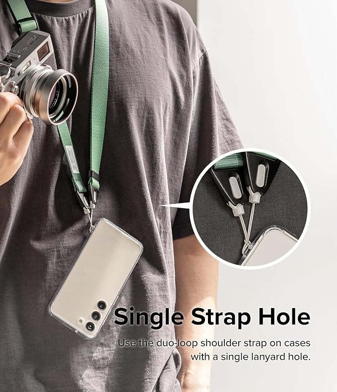 Ringke Phone Lanyard for iPhone 17 Pro Max and Most Smartphones [One-Touch Buckle] Shoulder Strap Adjustable Sturdy Universal Phone Crossbody Neck Lanyard for Travel Essentials - Forest - Image 7