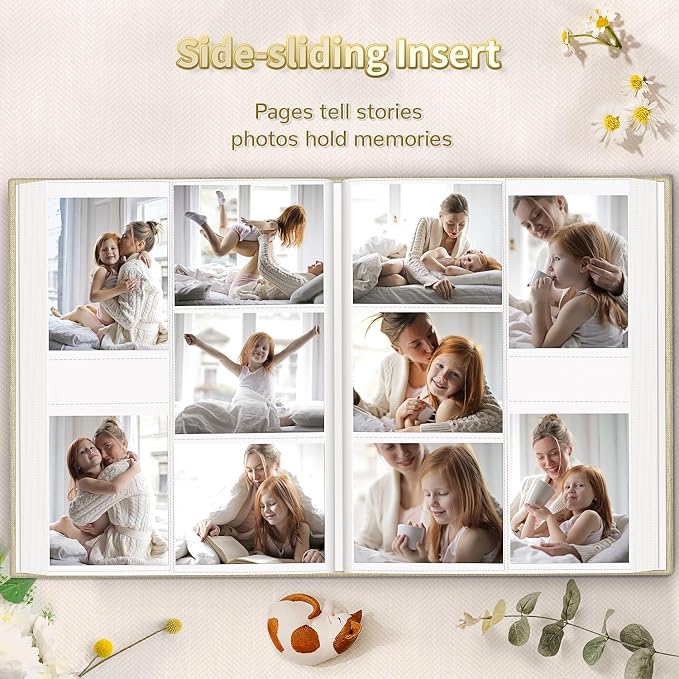 Artfeel Photo Album 4x6 with 600 Pockets,Slip-in Picture Albums,Linen Cover Memory Book with Front Window,White Page Vertical Photo Book for Wedding,Family,Anniversare,Baby,Vacation - Image 5
