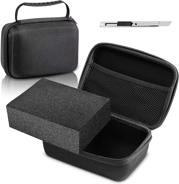 Relaxweex Hard Case with Foam, 13.5 X 9.8 X 5.5 Inch, Black | EVA Waterproof Shockproof Case, Customizable Foam for Camera Electronics Instruments, Digital Products, with Knife by Relaxweex