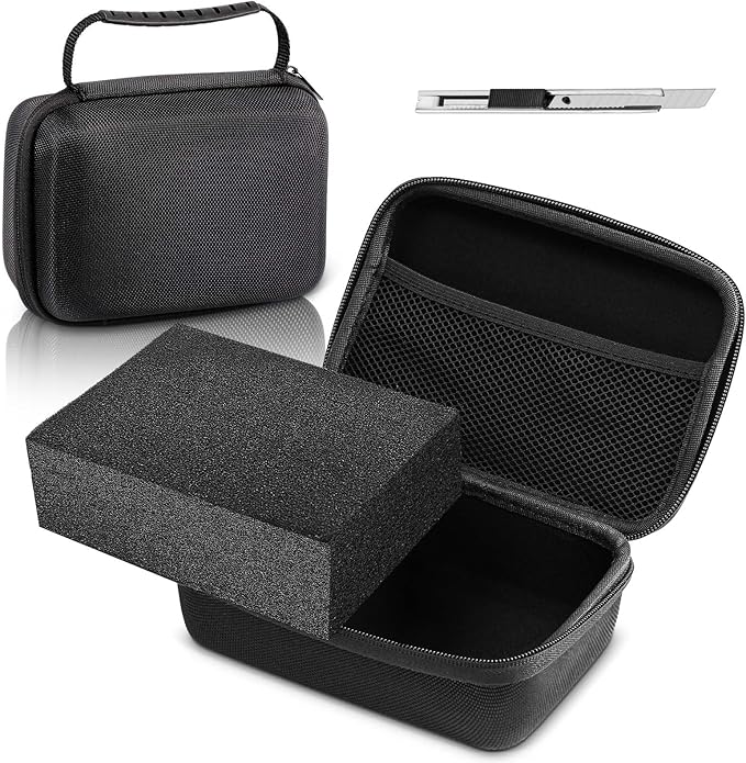 Relaxweex Hard Case with Foam, 12.6 X 8.27 X 3.5 Inch, Black | EVA Waterproof Shockproof Case, Customizable Foam for Camera Electronics Instruments, Digital Products, with Knife by Relaxweex