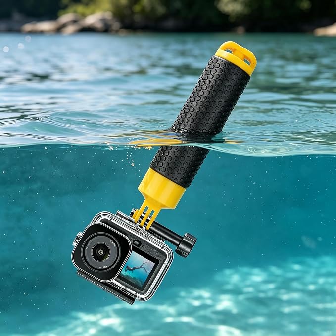 GEPULY Waterproof Case for DJI Osmo Action 6 with Floating Hand Grip | Handle Mount with 1/4 Screw Hole Hollow Storage 12 Anti-fog Films Thickened PC Protective Underwater Housing Accessories 60M - Image 6