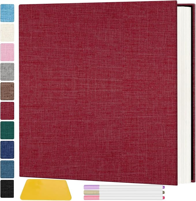 Zesthouse Large 18In Photo Album Self Adhesive 60 Pages, Scrapbook Albums with Sticky Page Holds 10x12 & 8x10 & 5X7 & 4x6 Pictures, DIY Photo Book Ideal Gift for Family Wedding Baby by Zesthouse