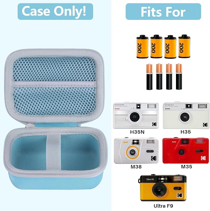 RIYADAone Case for KODAK EKTAR H35/H35N/Ultra F9/M35 Half Frame Film Camera | Hard Shell Shockproof, Portable Camera Storage, Mesh Bag Organizer, Lightweight Travel - Image 3