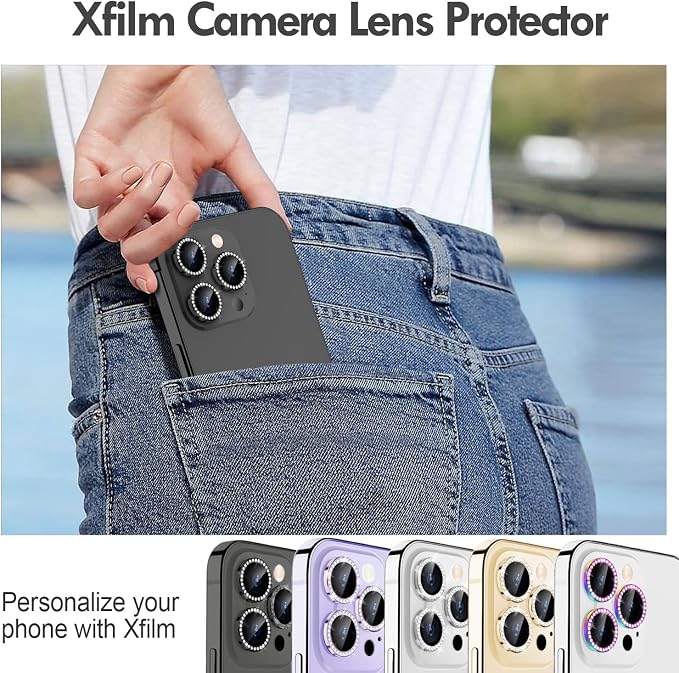 for iPhone 14 Pro/14 Pro Max Camera Lens Protector Diamond, Black | Individual Metal, 9H Hardness, Scratch Resistant, Shockproof, Drop Protection, Case Friendly, Stylish Accessories - Image 5