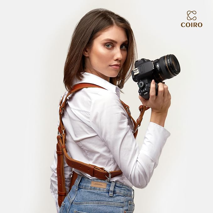 Dual Camera Harness Leather Camera Strap DSLR/SLR, All-Day Comfort - Image 6