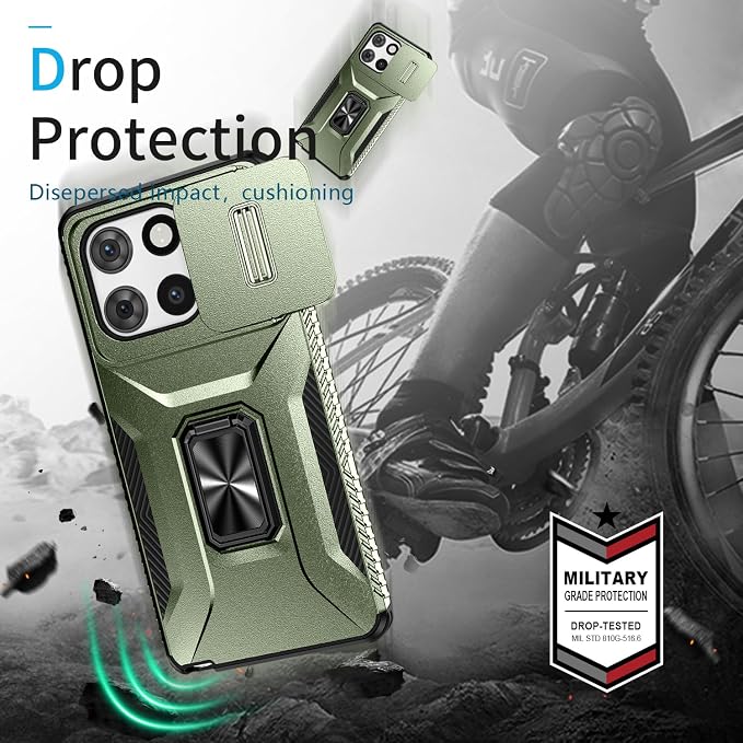 for Moto G Stylus 2025 Case,with Sliding Camera Lens Cover,HD Screen Protector,360° Rotating Kickstand, Military-Grade Shockproof Protective Cover for Motorola G Stylus 5G 2025,Army Green - Image 6
