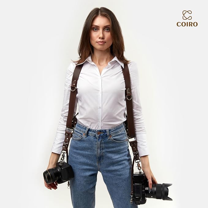 Dual Camera Harness Leather Camera Strap DSLR/SLR, All-Day Comfort - Image 6