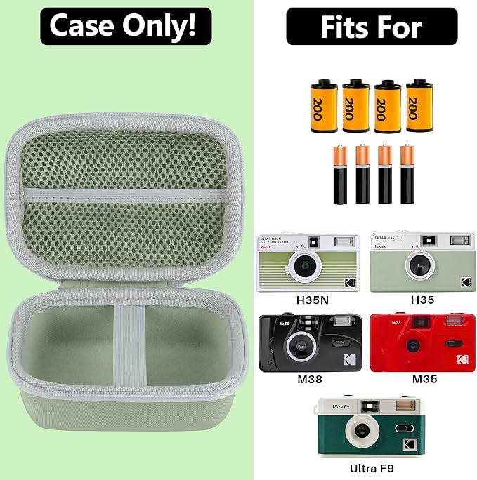 RIYADAone Case for KODAK EKTAR H35/H35N/Ultra F9/M35 Half Frame Film Camera | Hard Shell Shockproof, Portable Camera Storage, Mesh Bag Organizer, Lightweight Travel - Image 3