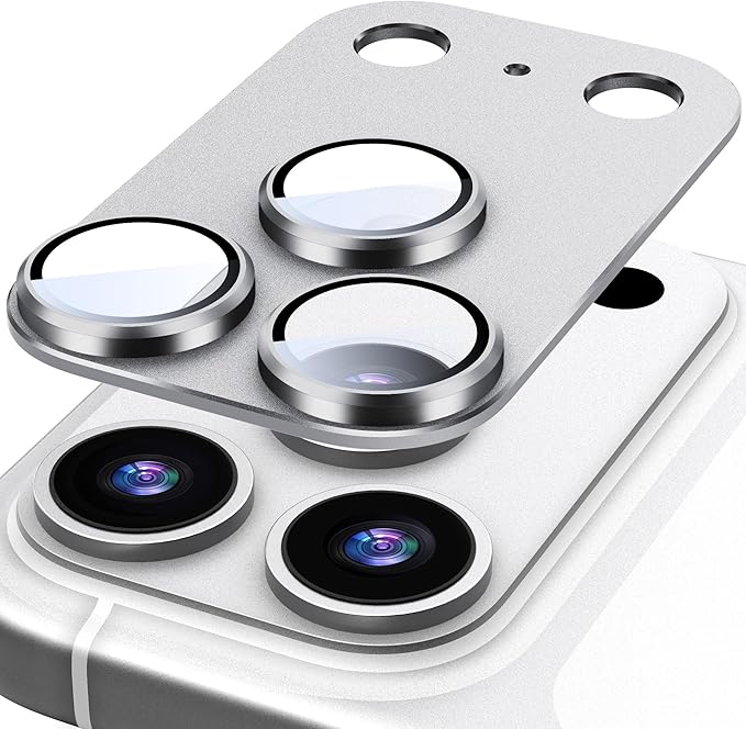 Suoman for iPhone 17 Pro Max Camera Lens Protector -Grey | [All-in-one Frosted] [Strong-Adhesion] Metal Frame Tempered Glass Camera Lens Cover by Suoman