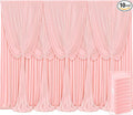 10 Panels Blush Pink Backdrop Curtains for Wedding Party Wrinkle Free Backdrops Curtain Drapes Fabric Decorations Photo Back Drop Cloth for Baby Shower Photography Stage Reception 50ft(W) x 12ft(H) by Tao-GePartyDecorations