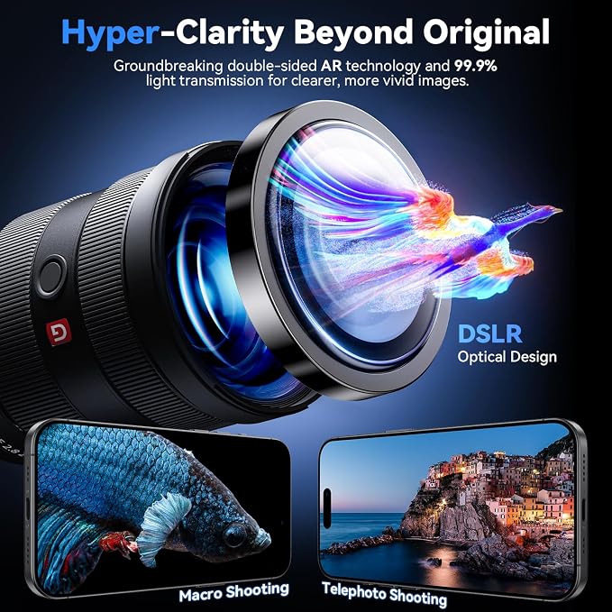 for iPhone 16 Pro Max/iPhone 16 Pro Camera Lens Protector | Military Grade Protection, Keep Lens Original Design, 9H Tempered Glass Camera Cover Screen Protector - Image 5