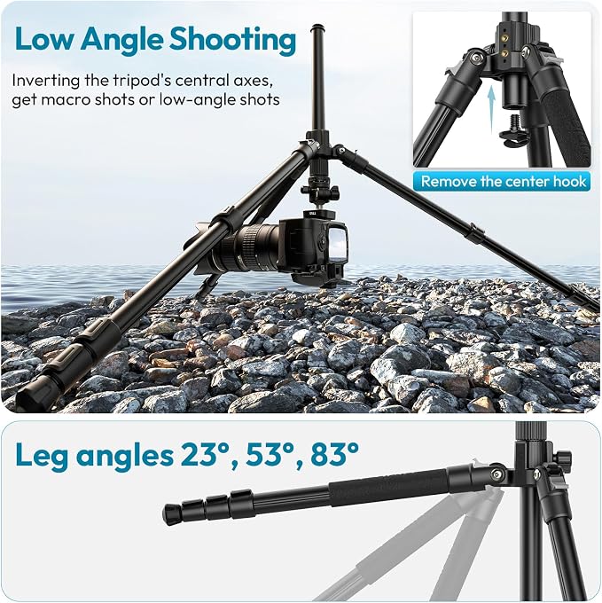 ULANZI TT53 Camera Tripod, 70.8” Travel Tripod for DSLR/Phone, Heavy Duty Fold Portable Stand with 360° Ball Head UKA Quick Release Plate, Lightweight Compact for Photography Vlogging Video Shooting - Image 5