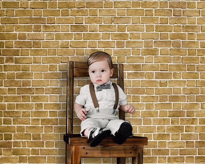 10x8 ft Yellow Brick Wall Backdrop Fabric Brick Photo Background | Large Polyester Brick Backdrop Cover for Photoshoot Home Fireplace Decoration, Newborn Birthday Party Decor - Image 4
