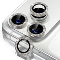 Misea Compatible for iPhone 17 Pro/iPhone 17 Pro Max Camera Lens Protector | 9H Tempered Glass Ultra HD Bling Camera Screen Protector Cover Metal Individual Ring Accessories, Natural Titanium Glitter by Misea