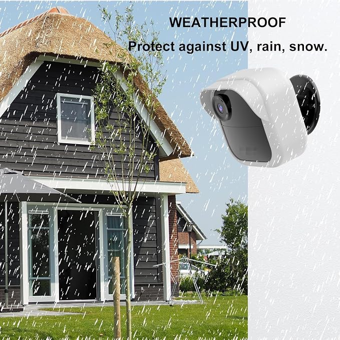 Silicone Case Cover for All-New Blink Outdoor 4 (4th Gen) - Weatherproof Protective Skin Cover with Hat Brim for All-New Blink Outdoor 4 & 2K Smart Security Camera (White, 1 Pack) - Image 3