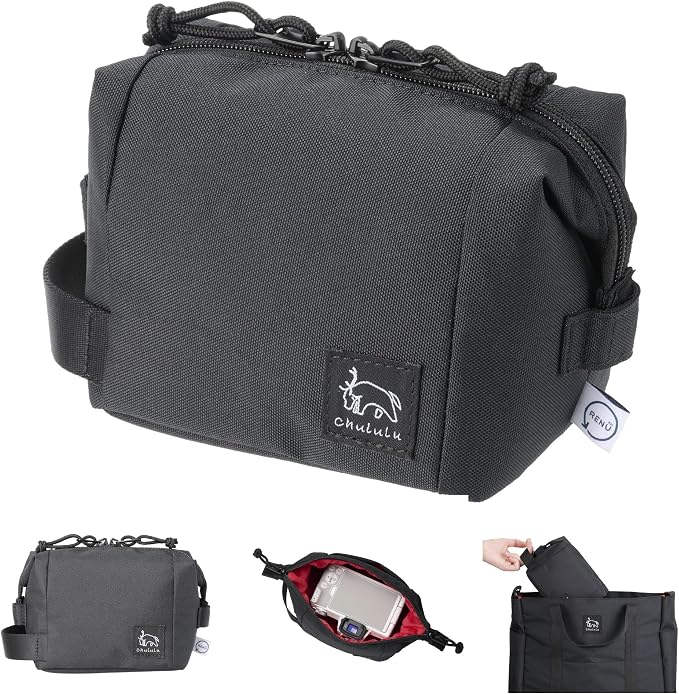 Hakuba HAKUBA AMZSCH-REIPSBK Camera Bag, Chululu Renu Inner Pouch, S, Black, Sustainable Inner Bag, Camera Case, Handle Included by HAKUBA