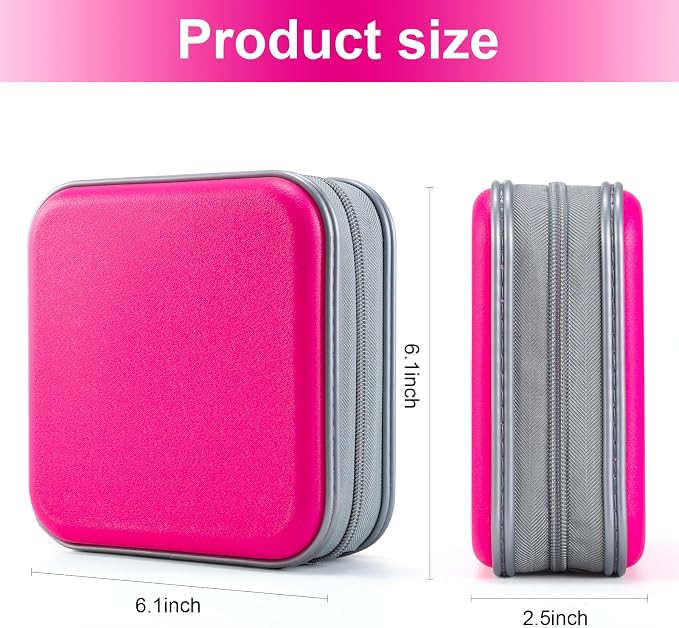 LIOVODE DVD Case, 48 Capacity Hard Plastic CD Case Holder for Car | DVD Storage, Hand Strap, Zipper Closure, Scratch-Resistant Sleeves, CD Storage for Music Blu-Ray Game Disc for Travel Office - Image 7