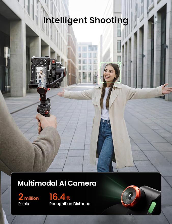hohem iSteady MT3 3-Axis Gimbal Stabilizer for Mirrorless/Pocket/Action Cameras/Smartphone, Built-in AI Tracker with Fill Light, OLED Display, Camera Gimbal for Canon/Sony/Nikon/Fujifilm/GoPro - Image 3