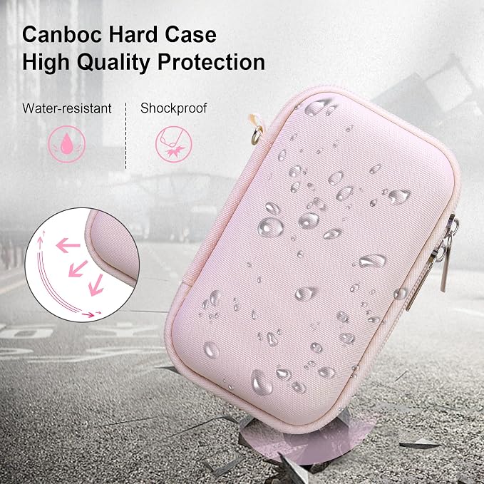 Canboc Camera Case for Canon PowerShot G7 X Mark III/G7X Mark II,Jelly Pink | For SX740/ SX730/ G7X3 Carrying Camera Bag, Zipper Mesh Pocket fits USB Cable, Batteries - Image 4