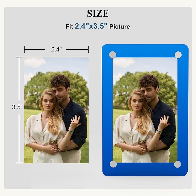 Car Sun Visor Photo Holder, Universal Magnetic Photo Clip, Decorate Your Car Visor Clip with Personality(Blue, 2.4x3.5) - Image 2