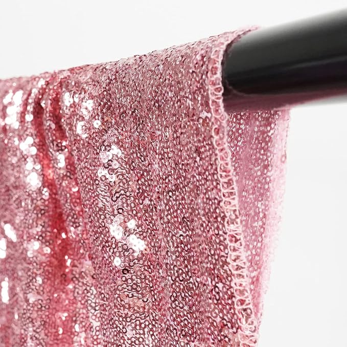 Poise3EHome 8FT x 8FT Sequin Photography Backdrop Curtain for Party Decoration, Fuchsia Pink - Image 5
