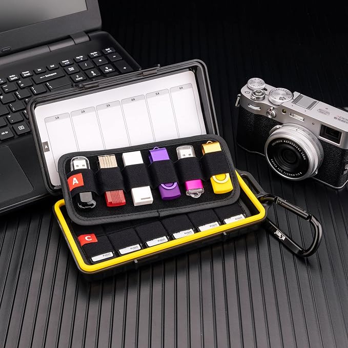 USB Flash Drive Case with Labels, Thumb Drive Holder Organizer, Shockproof Water-Resistant, SD Card/NS/PSV/CFexpress Type A Card Case - Image 8