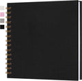 8x8 Inch Scrapbook DIY Photo Album, 20 Sheets (40 Pages), Black | Linen Hardcover, Lay Flat Customizable, Memory for Wedding Guest Book, Family Travel, Polaroid Storage by Hiwhy