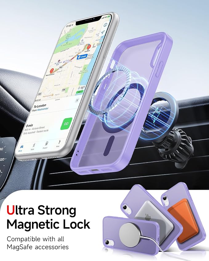 LeYi for iPhone-XR Phone Case Purple with Screen Protector X2 + Camera Cover X2:[ MagSafe Compatible] Magnetic Cases for i Phone 10 iphoneXR Military Grade Protective Funda para 10XR, Lavender Purple - Image 5