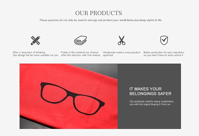 Quality Microfiber Eyeglass Pouch with Bead Lock Micro Fiber Sunglasses Case Pouch Soft Store - Image 7