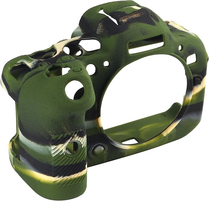 Camera Case for Canon R6 R6II - Silicone Protective DSLR Skin Cover, Detachable Cage, Shockproof, Dustproof (Camouflage) - Image 9